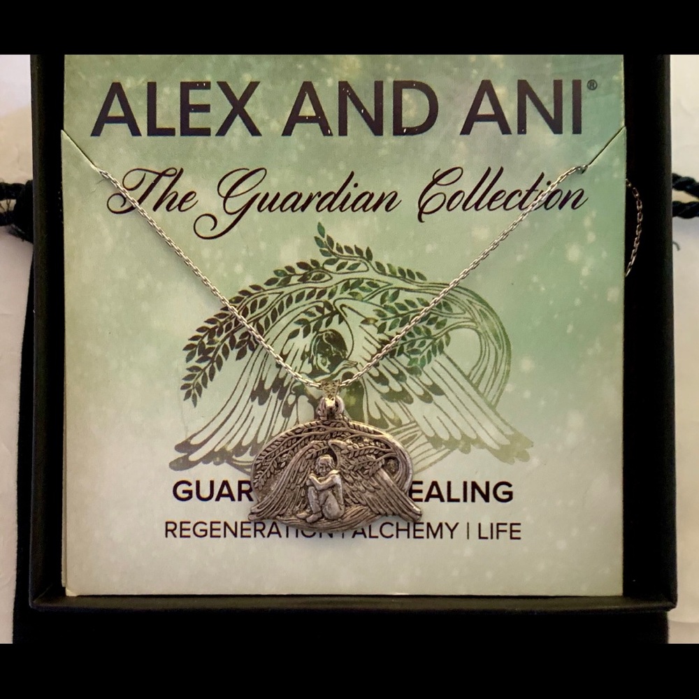 NWOT Alex And Ani Guardian of Healing Adjustable Necklace in Rafaelian Silver.